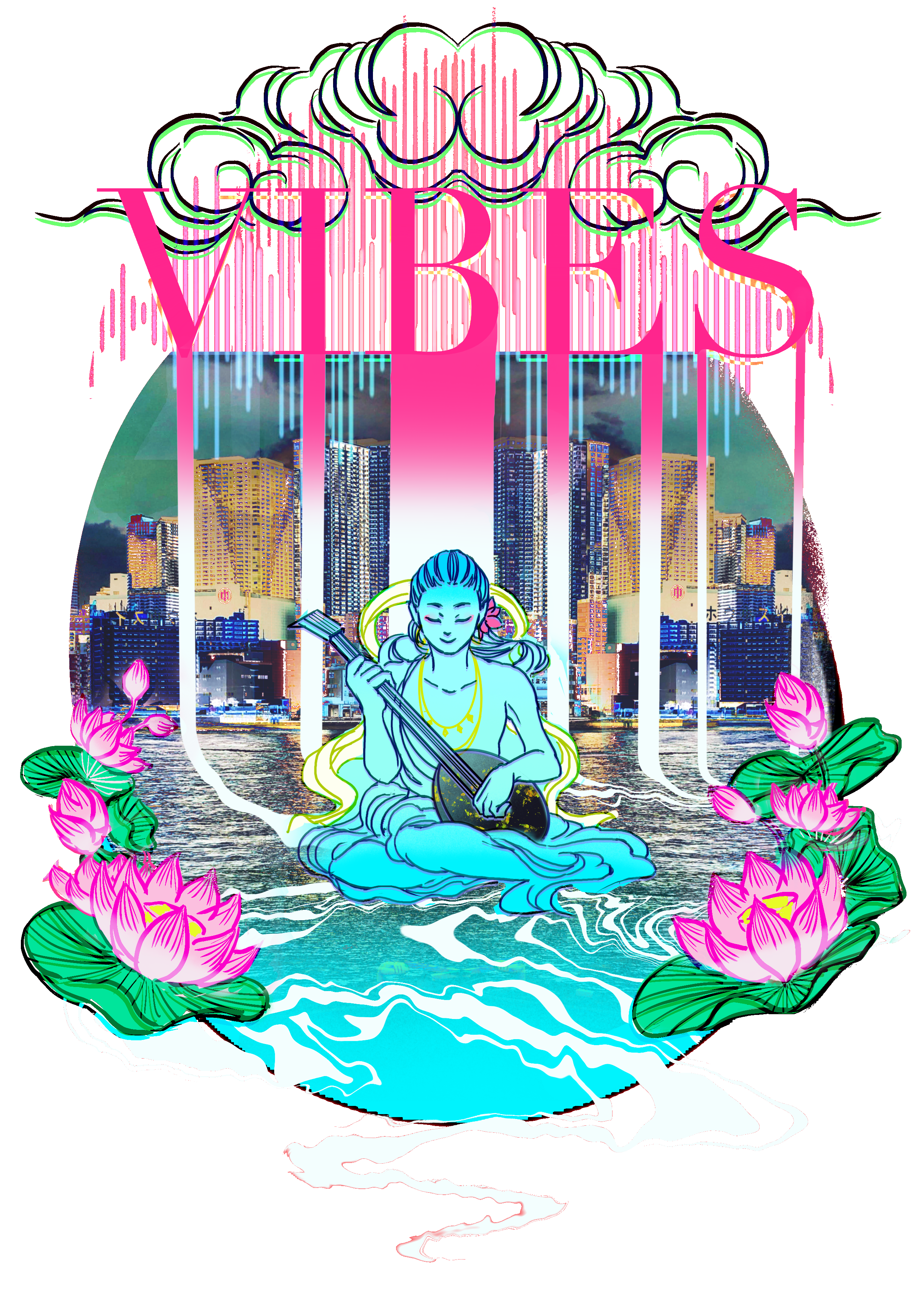 003 Neon Garden Tee (Tokyo Vibes × Kitada)